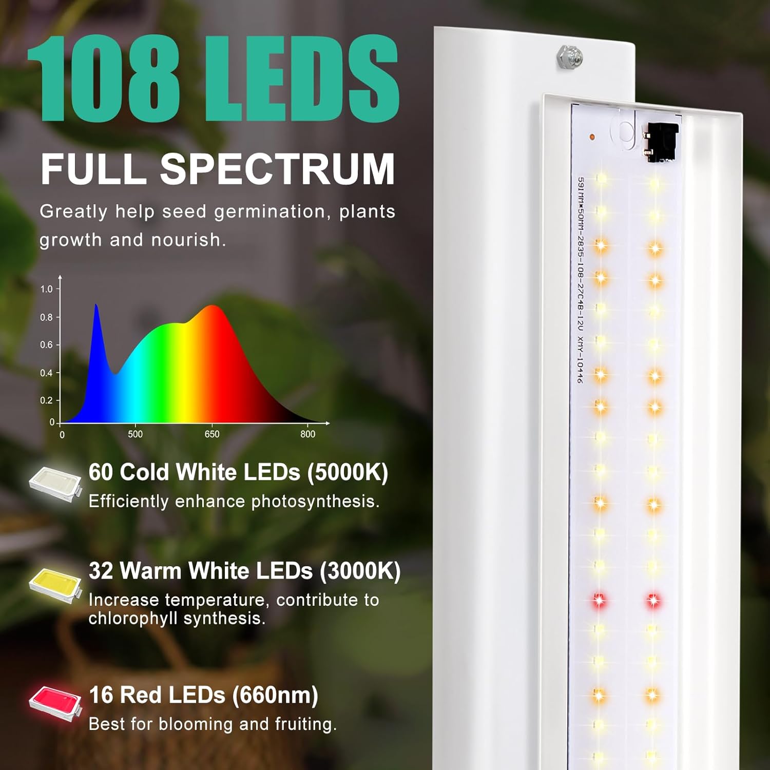 Grow Light Stand with LED Timer and Adjustable Height for Indoor Plants k7p