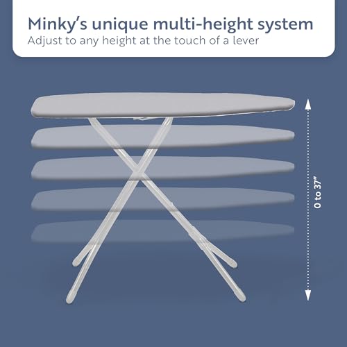 Freestanding Full Size Ironing Board with Iron Rest 43x14 Grey k7m
