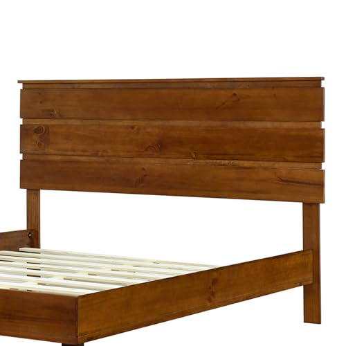 Farmhouse Full Size Bed Frame Tall Headboard Wood Platform q7k