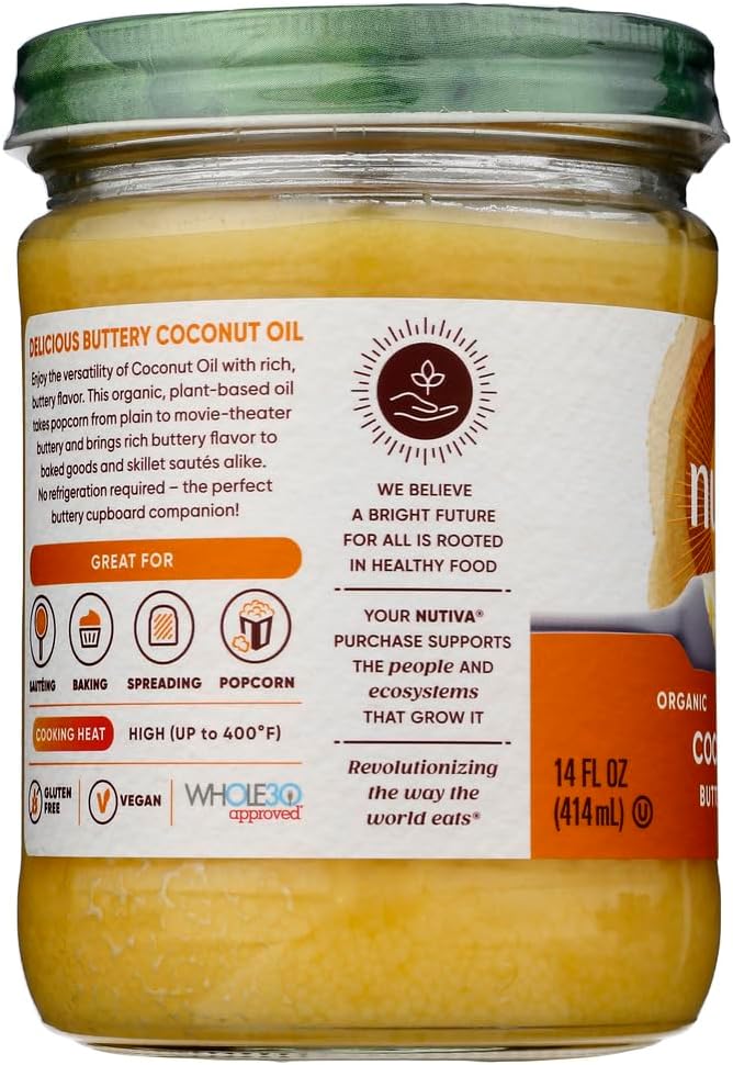 Organic Coconut Oil Buttery Flavor 14 fl oz Pack of 2 k7