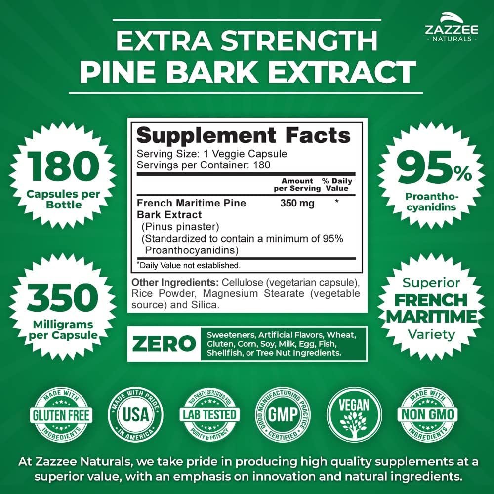 French Maritime Pine Bark Extract 350mg Vegan Capsules k7