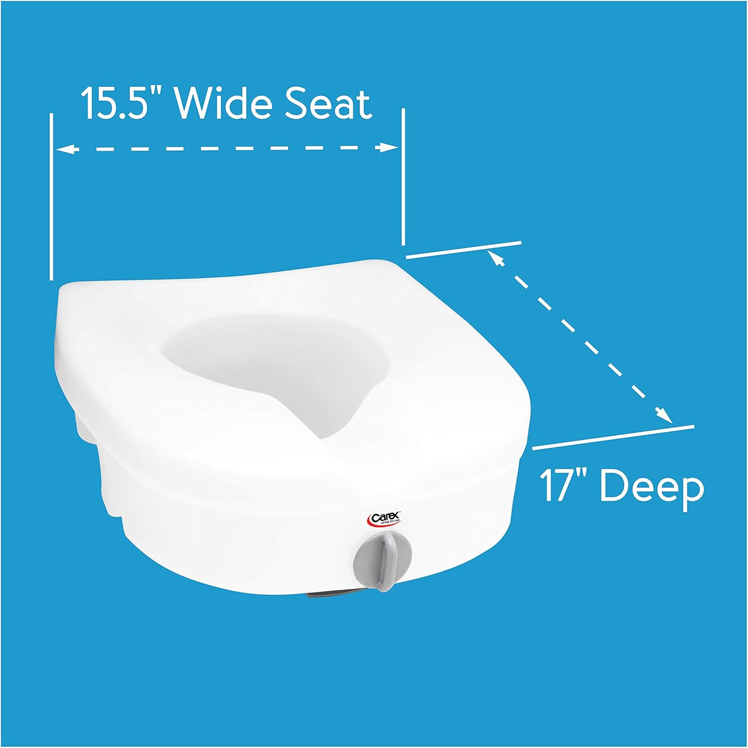 Raised Toilet Seat 5 Inch Lift Riser for Elderly White k7m