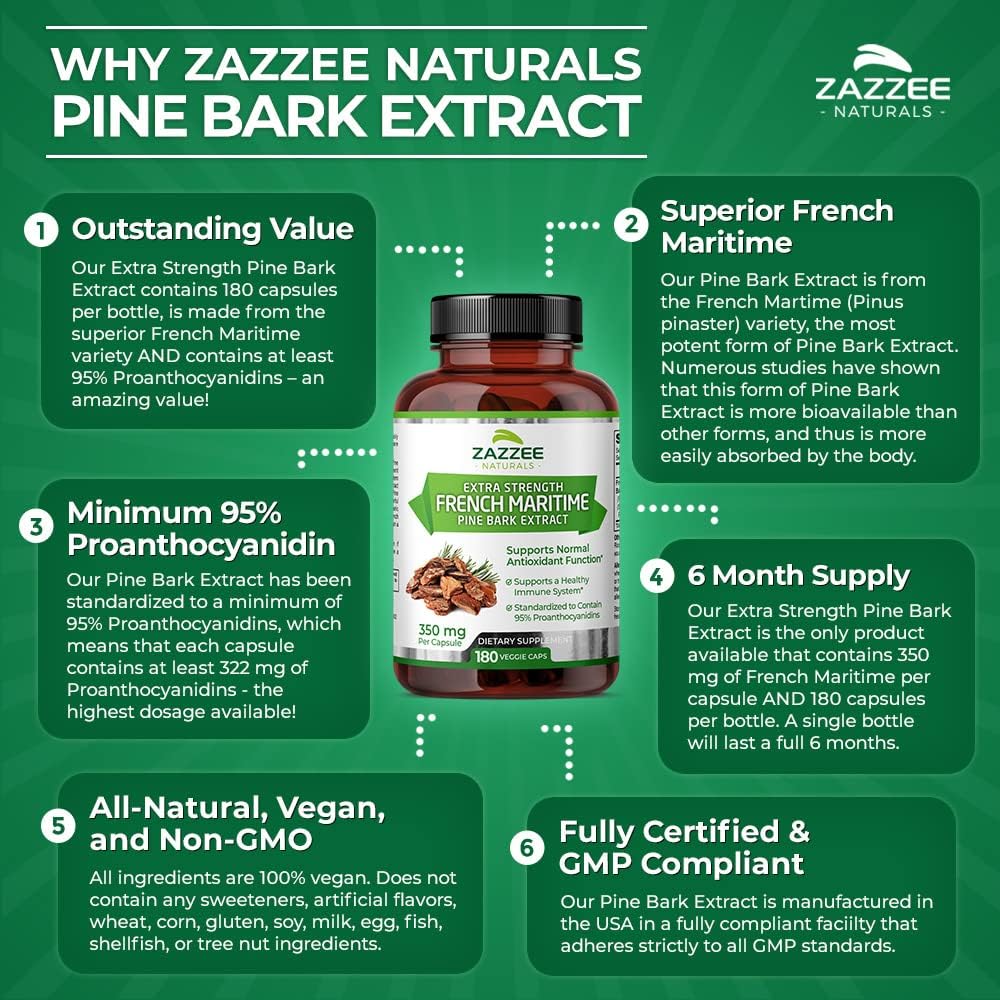 French Maritime Pine Bark Extract 350mg Vegan Capsules k7