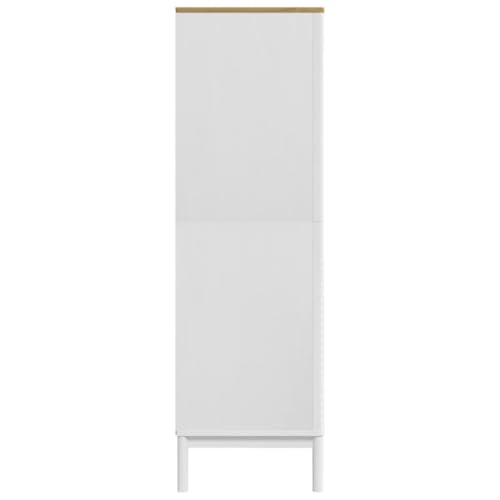 Wooden Wardrobe Closet with Doors and Storage Cabinet, Brown 30.3x20.9x67.3 in q7