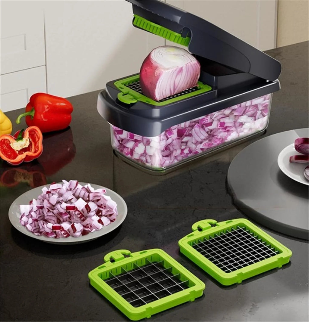 Vegetable Cutter & Slicer Set, Stainless Steel Blades, Pink k7