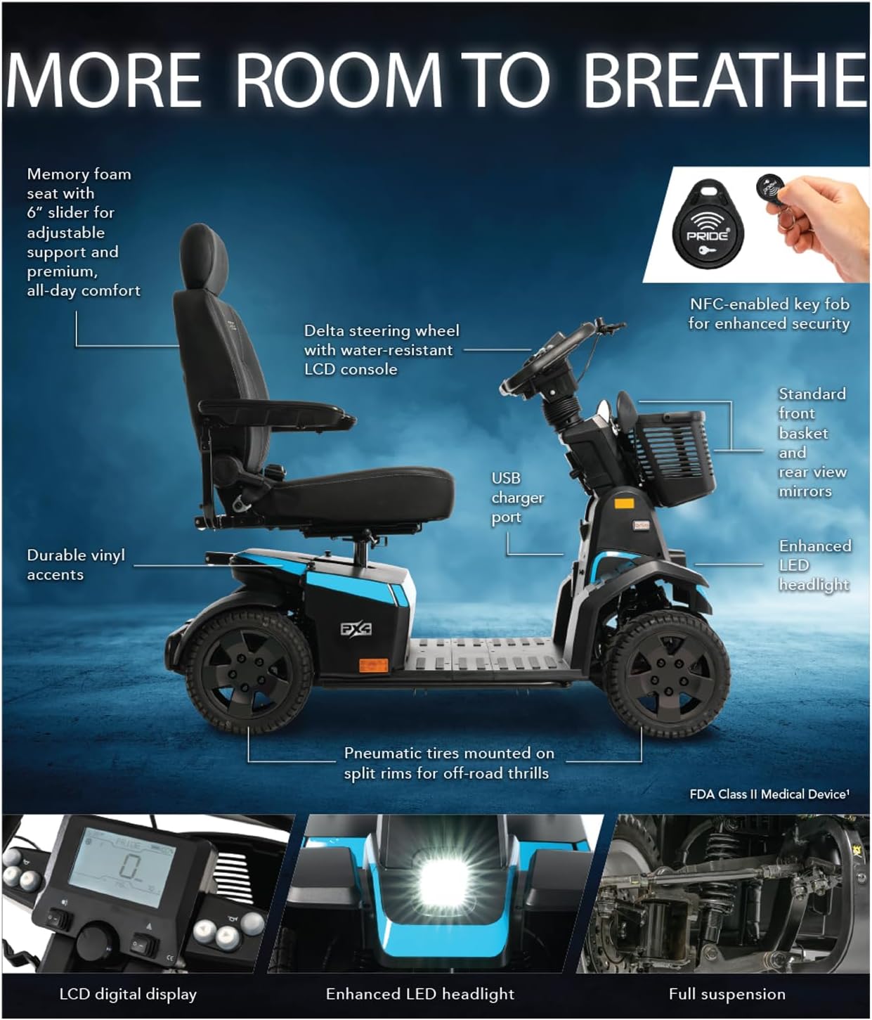 Mobility Scooter for Adults 4-Wheel Outdoor Travel Electric a7