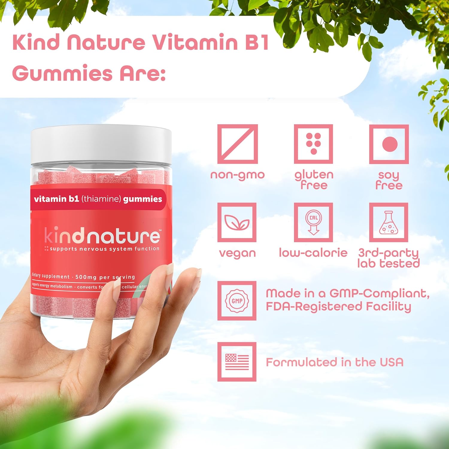 Vitamin B1 Gummies 500mg Strawberry Flavor a7