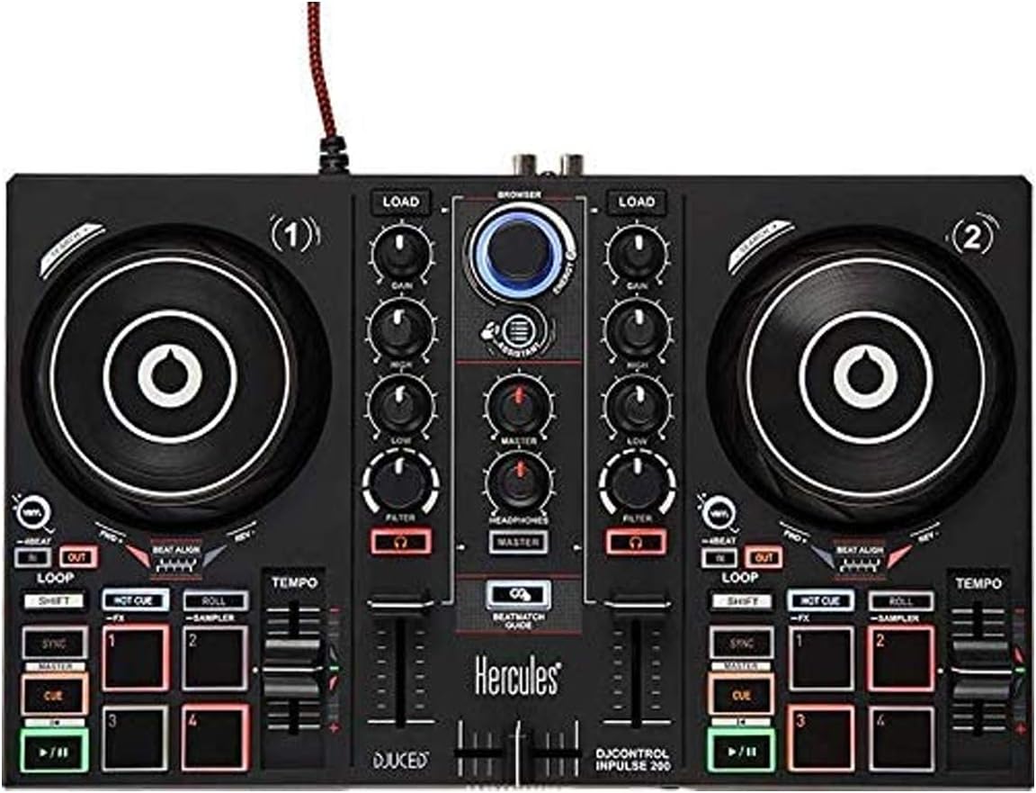 DJ Controller with Beatmatch Guide and Headphones k7q