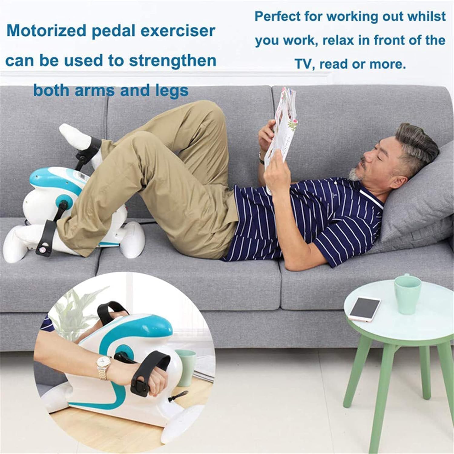 Pedal Exerciser with LCD Display, Portable Mini Exercise Bike k7q
