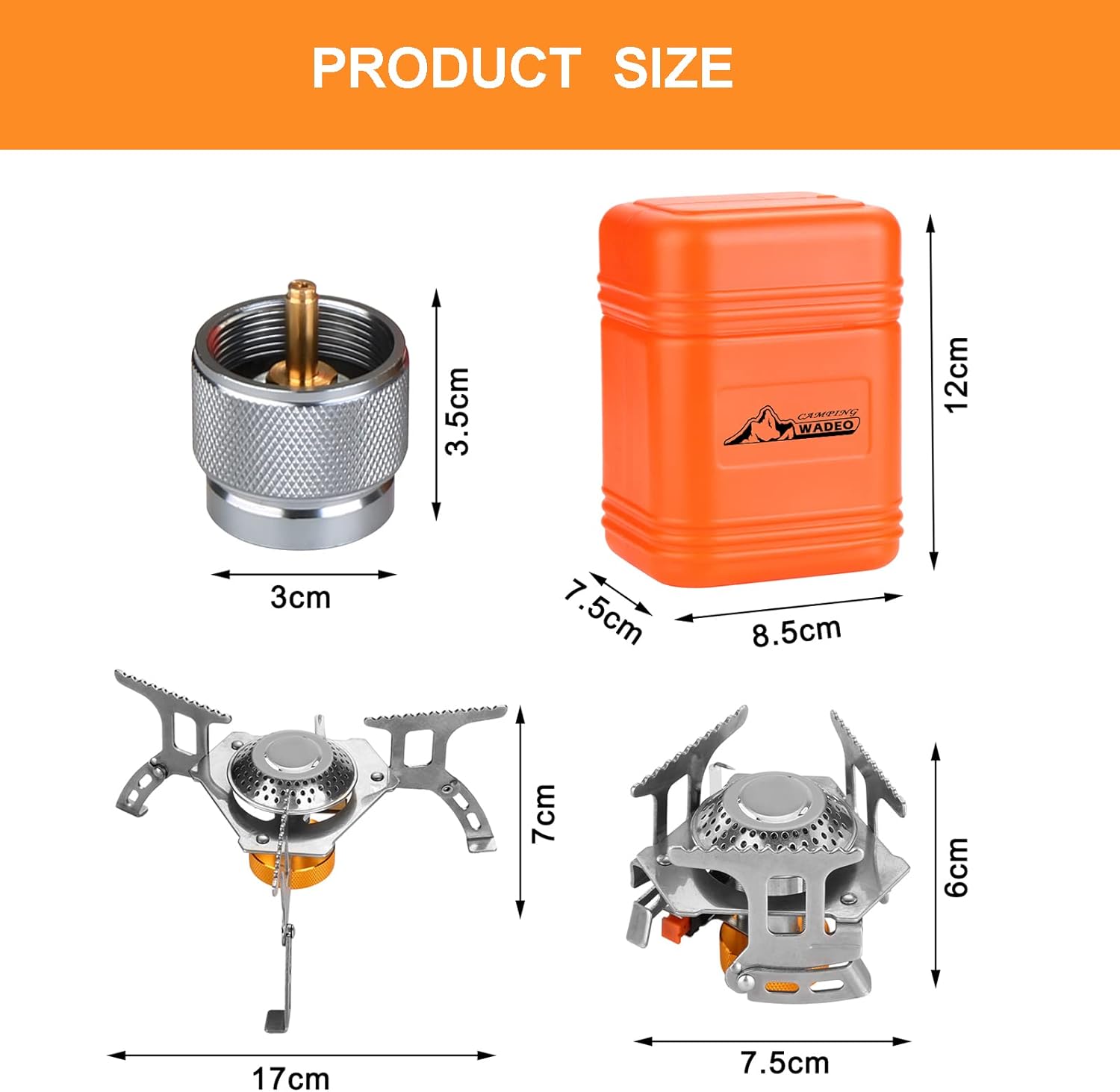 Camping Gas Stove 3700W Portable Burner with Piezo Ignition k7m
