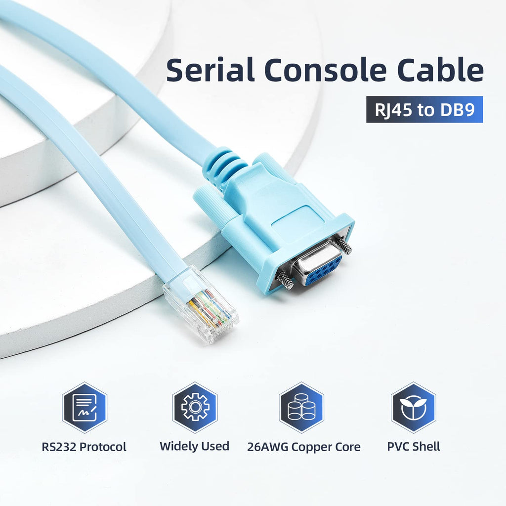 RJ45 to DB9 Console Cable 1.8m RS232 Serial Adapter k7