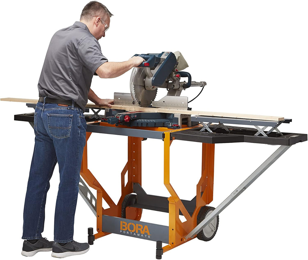 Miter Saw Workstation with Adjustable Roller Support k7q