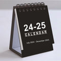 Mini Desk Stand Calendar 2024-2025,Small Desktop Calendar,Jul.2024 to December. 2025 Standing Spiral Mini Calendar 4.2"x3" Monthly Flip Schedule for Office School Home Classroom, Black