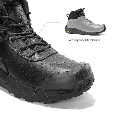 Men's Waterproof Tactical Work Boots Leather Combat Hiking q7B