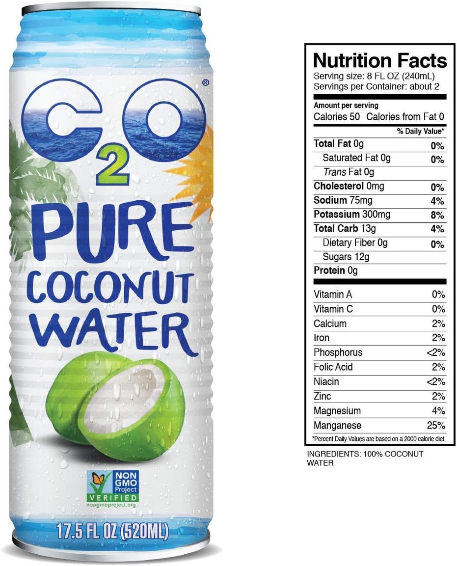 Coconut Water Unsweetened with Electrolytes 17.5 fl oz Pack of 12 k7