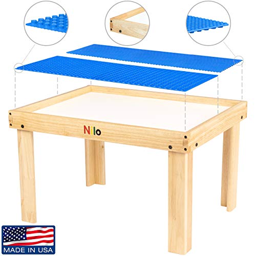 Kids Play Table Set with 2 Detachable Two-Sided Baseplates a7