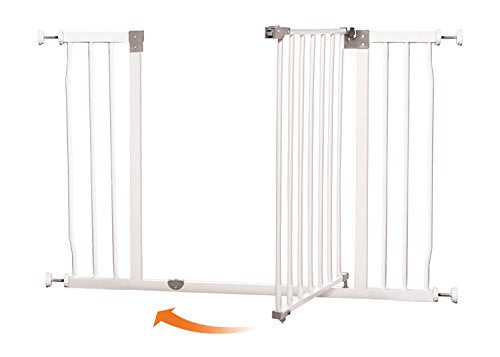 Baby Safety Gate Extra-Wide 39-42.5 Inches White k7