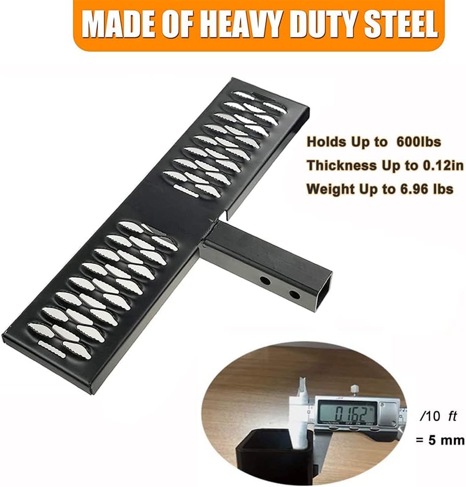 Hitch Step Anti Slip Rust Towing Bumper Guard Black Rear Receiver 2" Pedal k7m