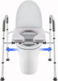 Raised Toilet Seat with Handles 350lb, Adjustable Width/Height Elevated Toilet Seat Riser, Safety Toilet Riser & Commode Chair for Seniors, Handicap, Pregnant