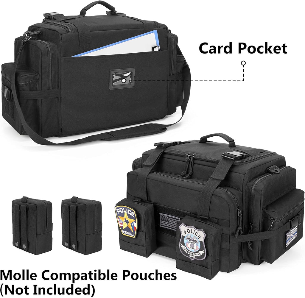 Patrol Bag for Law Enforcement, Car Seat Organizer with Laptop Layer, MOLLE Compatible, Black a7