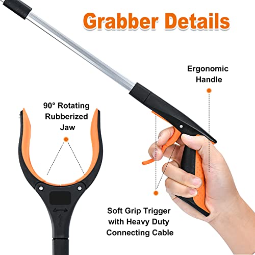 Reacher Tool 32 Inch Foldable Pick Up Stick with Magnetic Grip k7p
