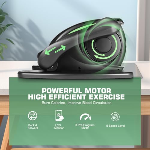 Electric Under Desk Elliptical Leg Exerciser for Seniors Adults with Remote Control k7m
