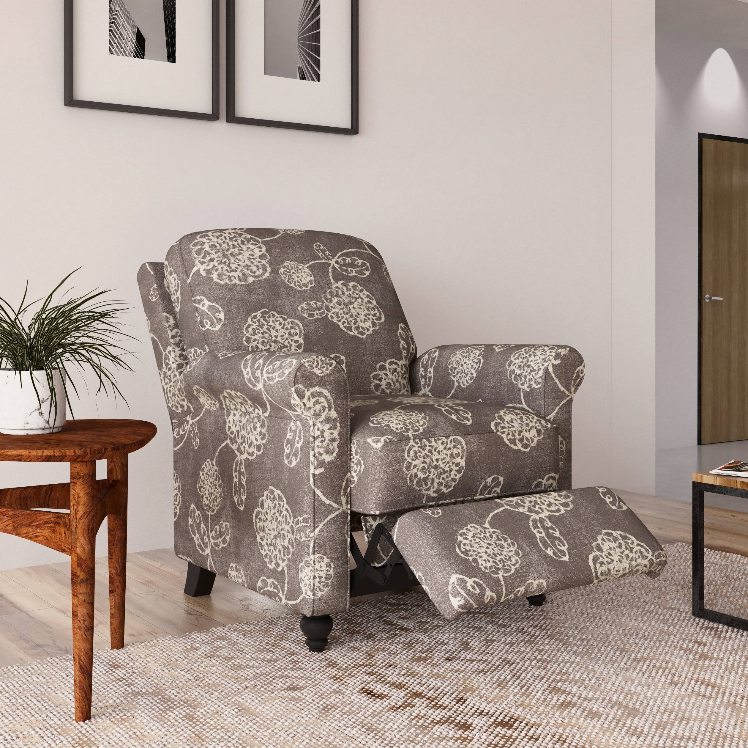 Warm Floral Push Back Recliner Chair k7m