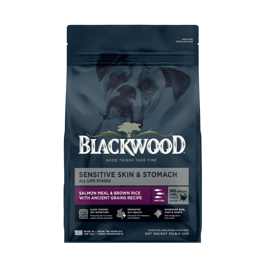 Blackwood Dry Dog Food Sensitive Skin &amp; Stomach Salmon Meal with Ancient Grains 10 lb.