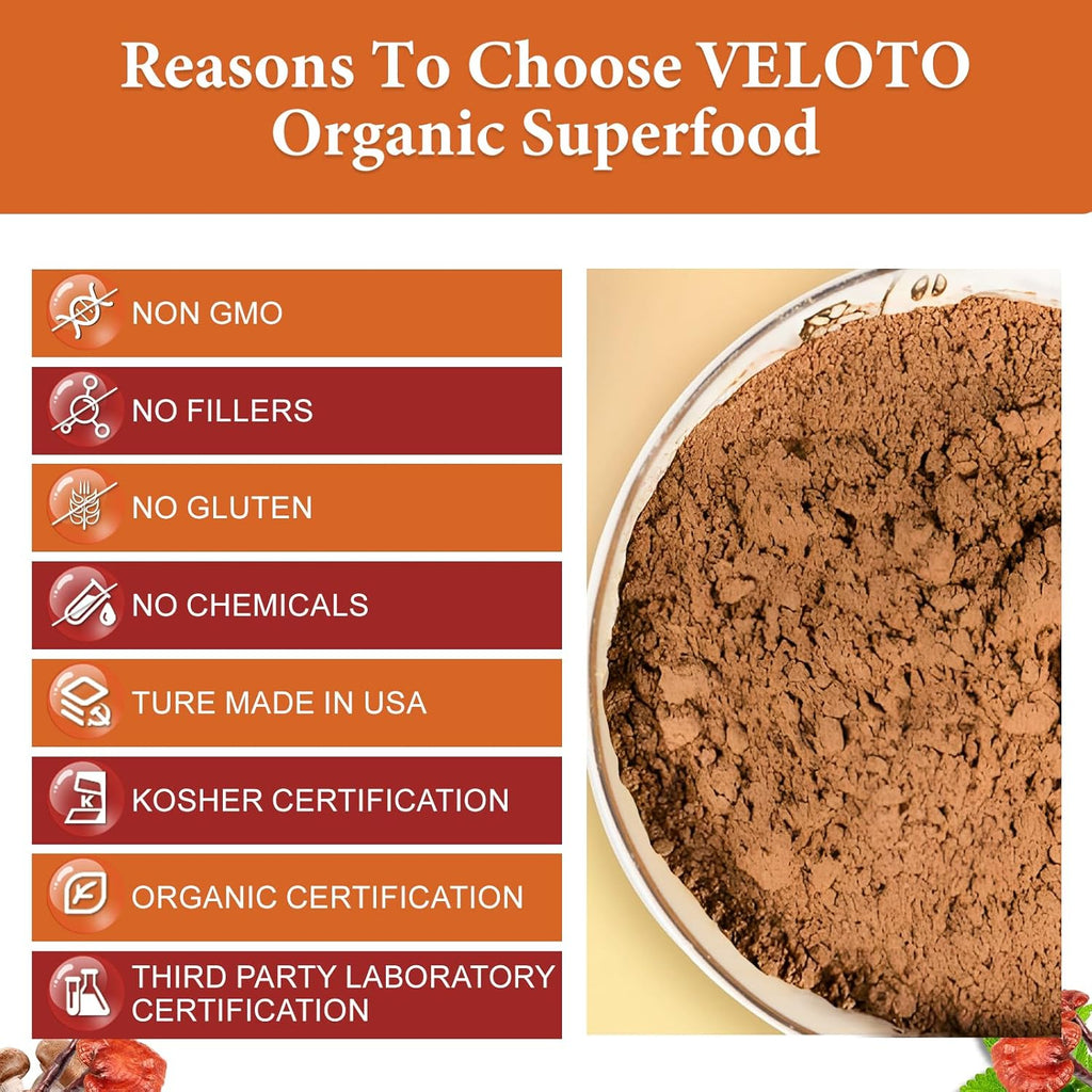 Organic Mushroom Powder Blend 10 in 1 Supplement k7
