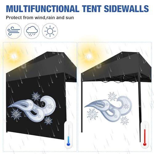 Canopy Tent Sidewalls for 10x10 Pop Up, 4 Pack with Zipper Doors, Waterproof Blue k7