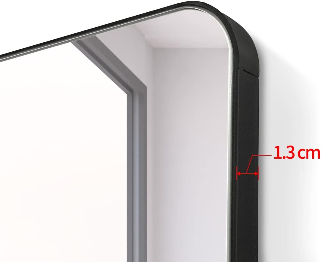 Black Aluminum Rectangle Bathroom Mirror 22x30 tilting a7