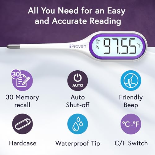Basal Body Thermometer with Backlight, 1/100 Degree Precision for Ovulation Tracking a7