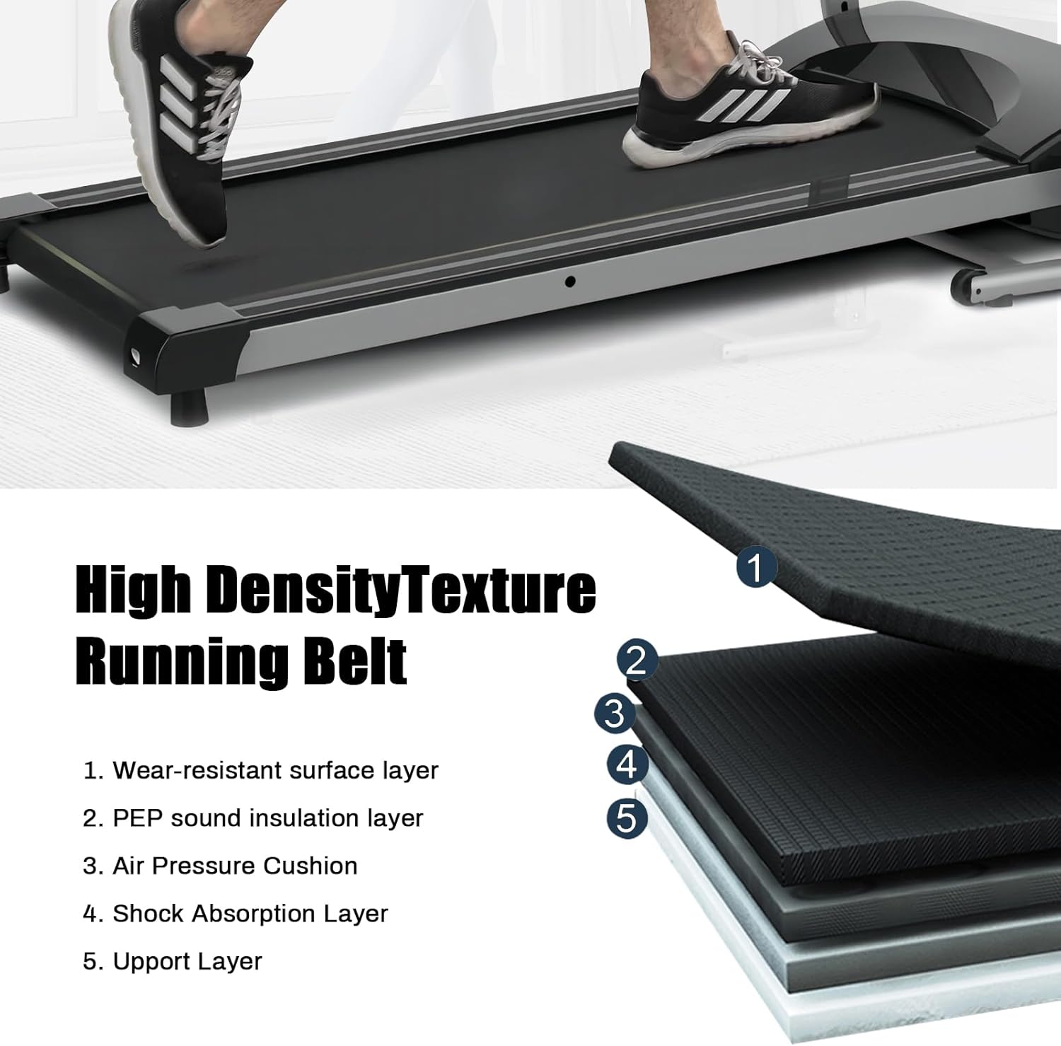 Folding Treadmill for Home Gym with Cup Holder a7