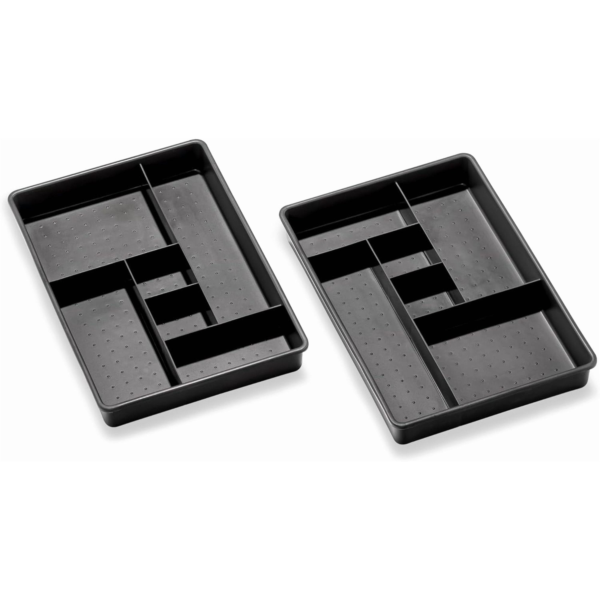 Plastic 6-Compartment Drawer Organizer Trays, Set of 2 a7