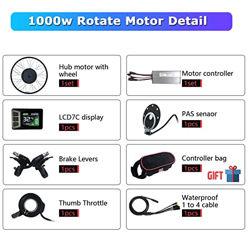Electric Bike Conversion Kit 48V 1500W Rear Hub Motor 27.5 Inch Wheel k7
