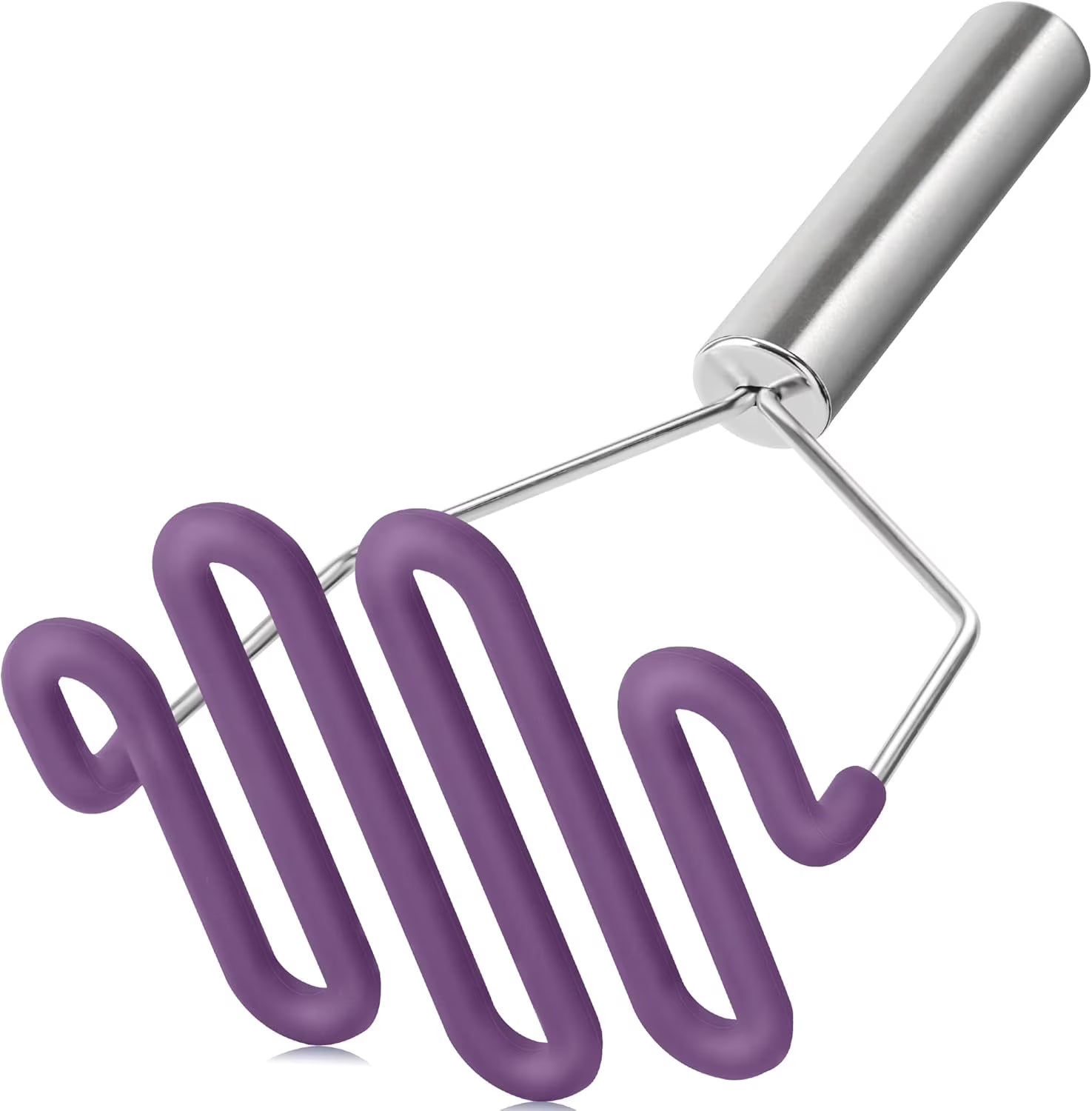Scratch-resistant silicone potato mash maker, kitchen tool, stainless steel outer layer wrapped with high-quality silicone.