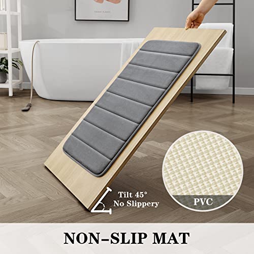 Black Memory Foam Bathroom Rug Set 3 Piece Non Slip Absorbent Shaggy Mats q7