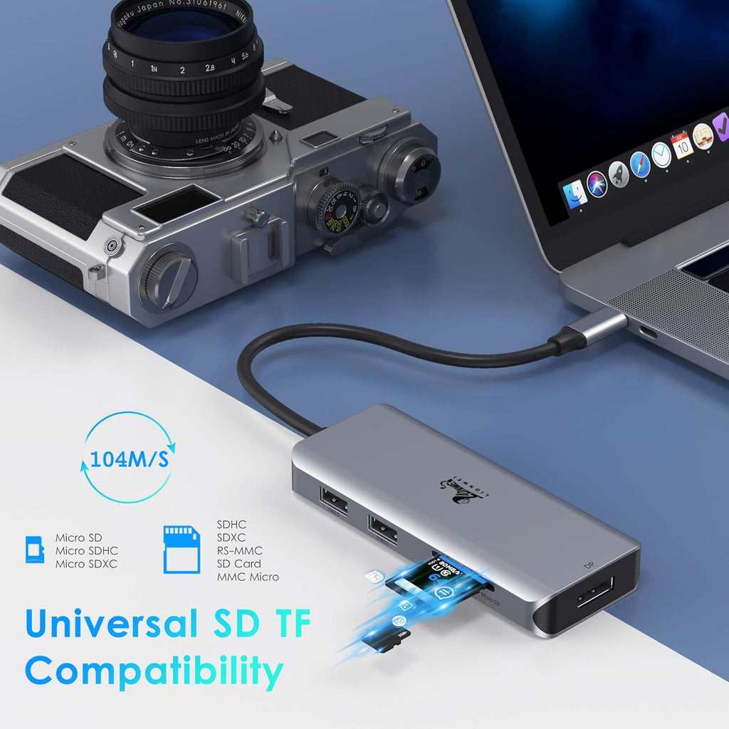 USB C Docking Station Dual HDMI Adapter DisplayPort 87W PD3a