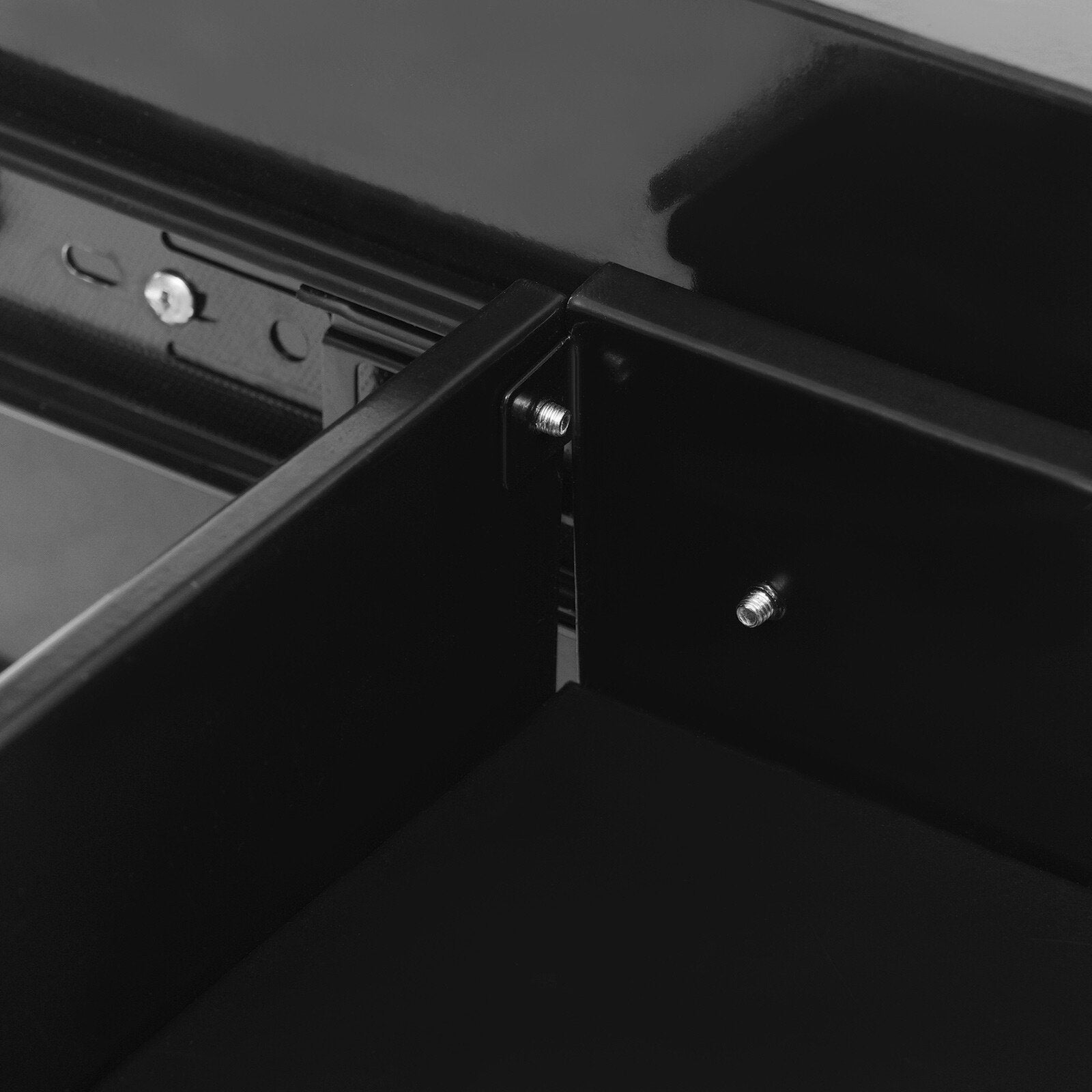 Under Desk Sliding Drawer Organizer, Black Steel Storage Tray a7