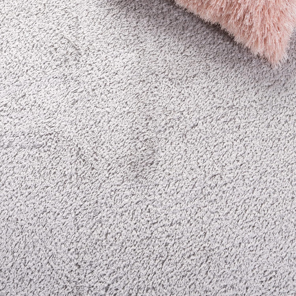 Shag Area Rug 8x10 Light Grey Non-Shedding Easy Care q7k