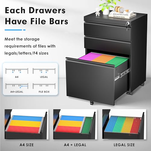 Black File Cabinet 2 Drawer Locking Metal Vertical Filing Cabinet k7