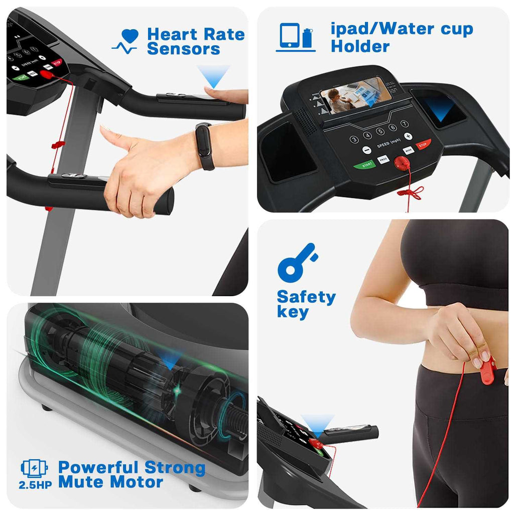 Foldable Electric Treadmill with Incline for Home Workout a7