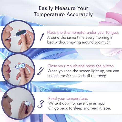 Basal Body Thermometer with Backlight, 1/100 Degree Precision for Ovulation Tracking a7