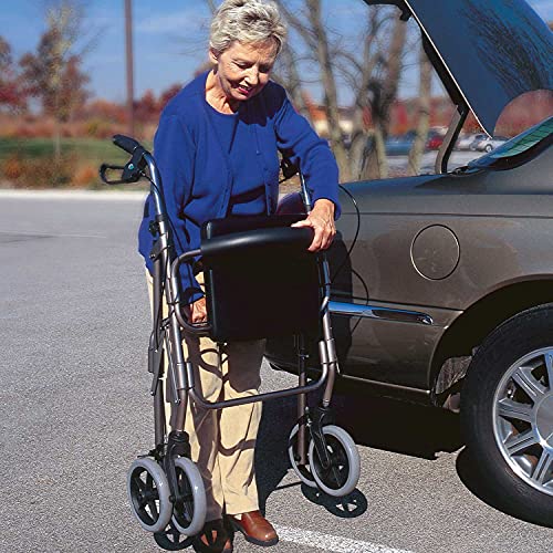 Rollator Walker with Extra Wide Seat, Adjustable Height, Burgundy k7