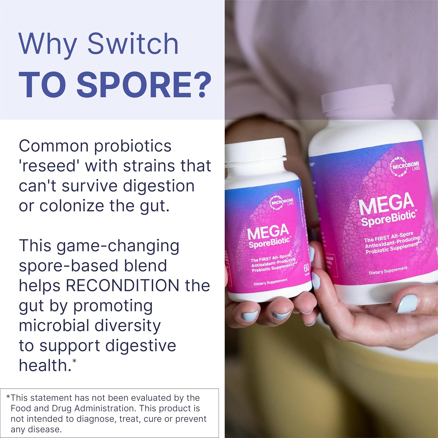Probiotic Gut Support Bundle 60 Capsules 5.5oz Powder a7