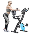 Merax Workout Bike For Home - 2 In 1 Recumbent Exercise Bike and Upright Indoor Cycling Bike Positions, 16 Level Magnetic Resistance Exercise Bike, Foldable Stationary Bike Machine, Fitness Bike