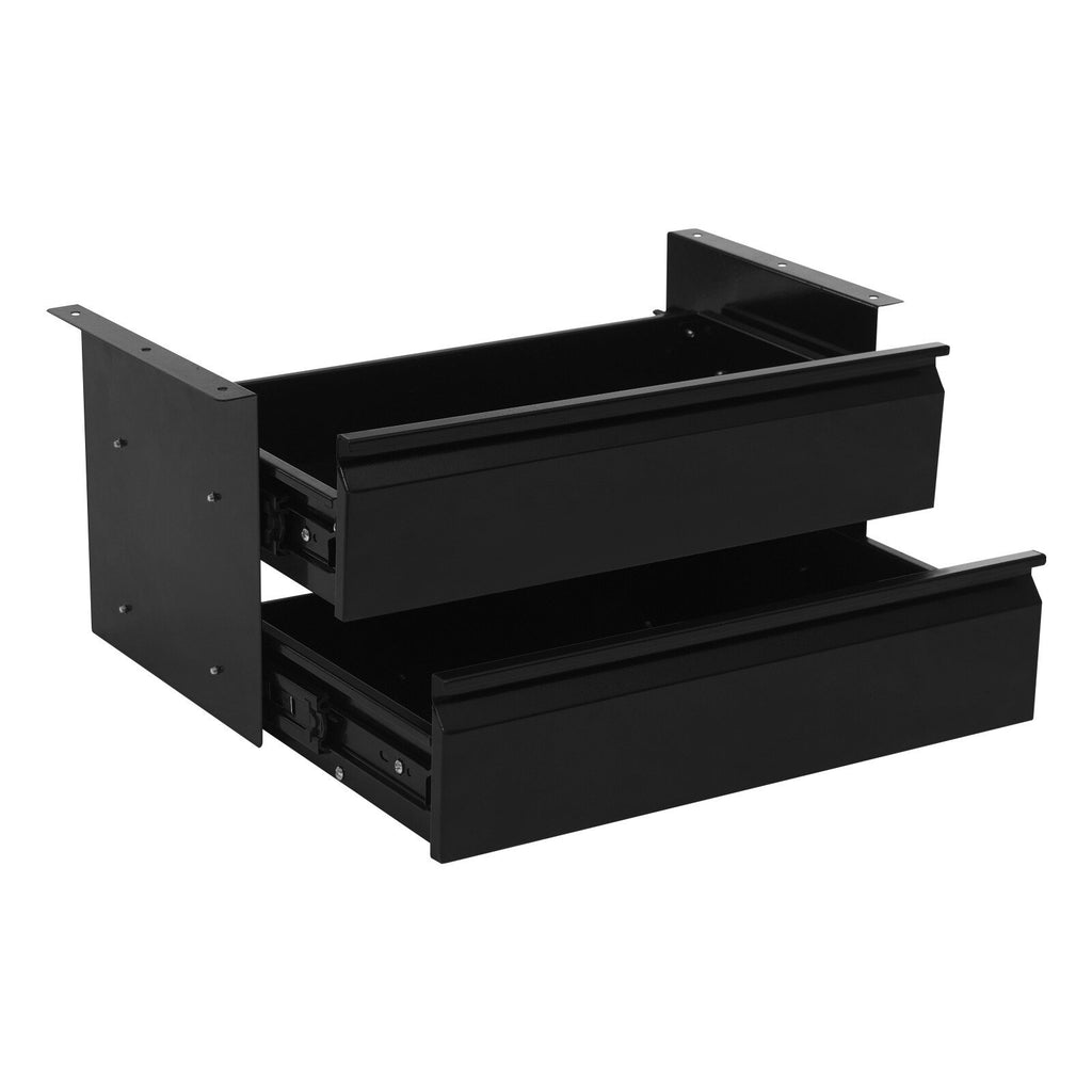 Under Desk Sliding Drawer Organizer, Black Steel Storage Tray a7