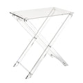 TV Tray with 2 Removable Trays Acrylic Folding Tray Table Two Tier Serving Tray Top Foldable Nightstand for Bedroom Kitchen Acrylic Modern Furniture Space Saving Side Table Serving Food Trays