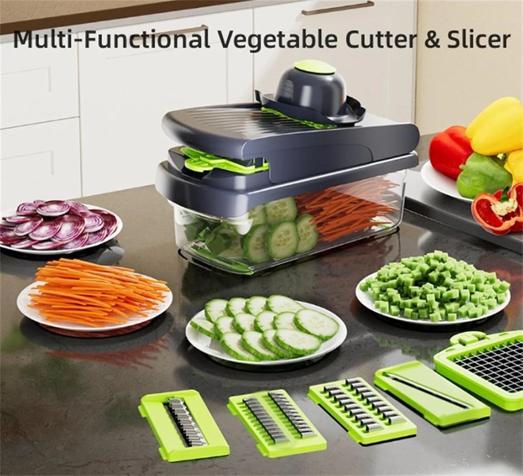 Vegetable Cutter & Slicer Set, Stainless Steel Blades, Pink k7
