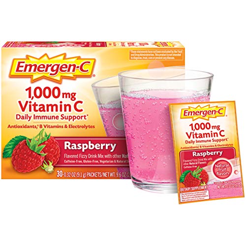 Dietary Supplement Fizzy Drink Mix with Vitamin C, Raspberry, 30 Count x2 k7